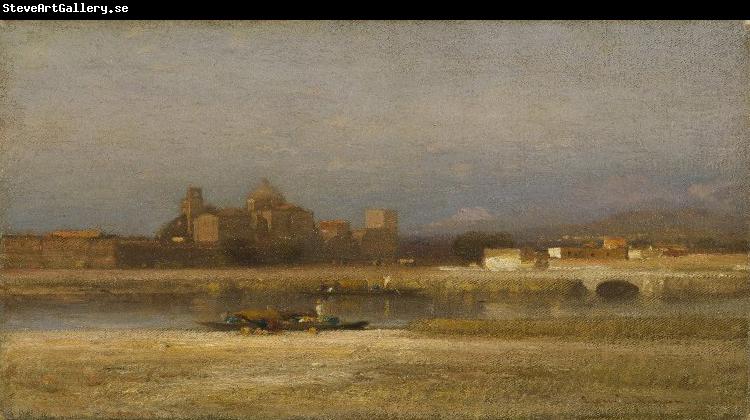 Samuel Colman On the Viga, Outskirts of the City of Mexico